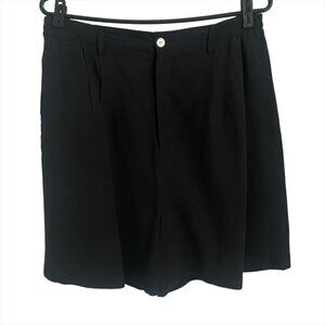 Silk House 100% Silk Black Button Up Shorts Size L
